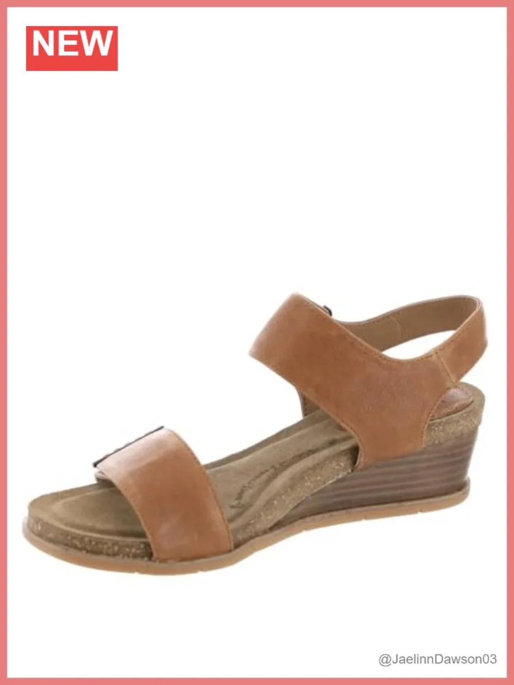 Söfft Women's Wedge Sandals Leather Ankle Strap Hook Loop Casual